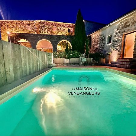 La Maison Des Vendangeurs - Table D'Hotes Le Soir Du Jeudi Au Dimanche- Jacuzzi - Balneo Spa - Acces Piscine Pour Toutes Les Chambres Sauf Studio Coquet- Piscine De Mai A Mi-Octobre Martignargues Экстерьер фото
